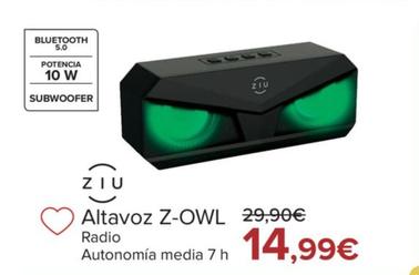 Oferta de Ziu - Altavoz Z-owl por 14,99€ en Carrefour