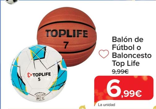 Oferta de Balon De Futbol O Baloncesto Top Life por 6,99€ en Carrefour