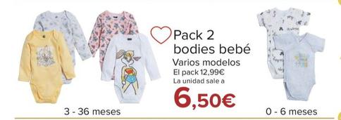 Oferta de Pack 2 Bodies Bebe por 6,5€ en Carrefour