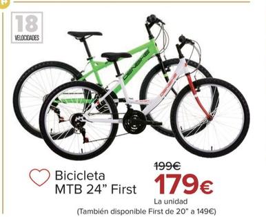 Oferta de Bicicleta Mtb 24 First por 1,79€ en Carrefour