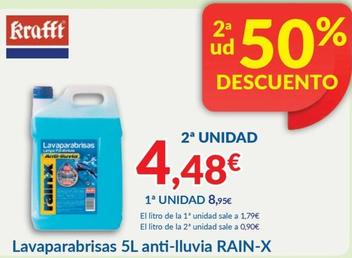 Oferta de Lavaparabrisas 5l Anti-lluvia Rain-x por 8,95€ en Aurgi