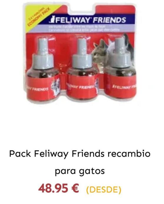 Oferta de Feliway Friends - Pack Recambio Para Gatos por 48,95€ en Petuluku