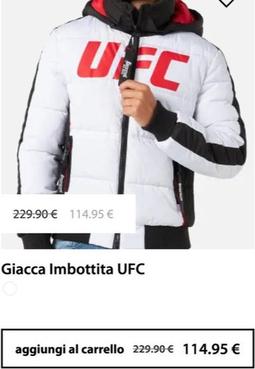 Oferta de Giacca Imbottita Ufc por 114,95€ en Boxeur des Rues