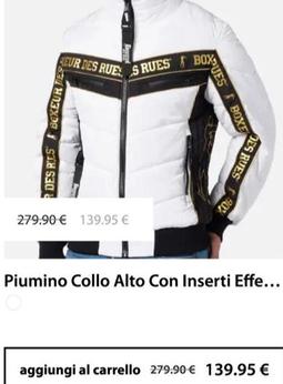 Oferta de Piumino Collo Alto Con Inserti Effe por 139,95€ en Boxeur des Rues