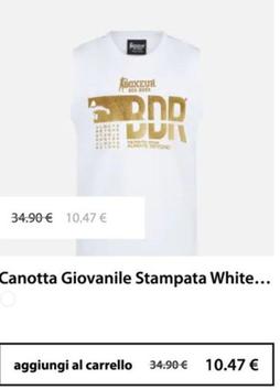 Oferta de Canotta Giovanile Stampata White por 10,47€ en Boxeur des Rues