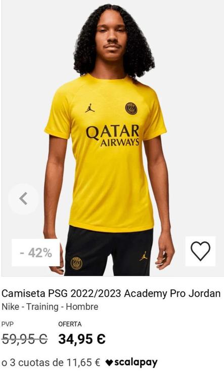Oferta de Camiseta Psg 2022/2023 Academy Pro Jordan por 34,95€ en Fútbol Factory