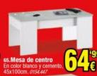 Oferta de Mesa De Centro En Color Blanco Y Cemento por 64,99€ en Rapimueble