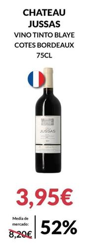 Oferta de Château Jussas - Vino Tinto Blaye Cotes Bordeaux por 3,95€ en PrimaPrix