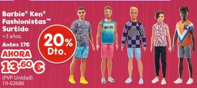 Oferta de Barbie Ken Fashionistas Surtido por 13,6€ en Juguetería Poly