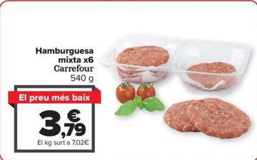 Oferta de Hamburguesa mixta x6 por 3,79€ en Carrefour Market