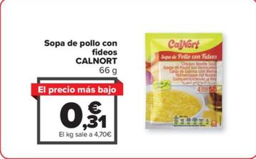Oferta de Calnort - Sopa de pollo con fideos por 0,31€ en Carrefour Market