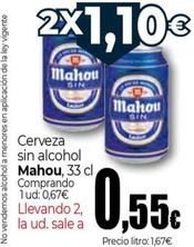 Oferta de Cerveza Sin Alcohol por 0,55€ en UDACO