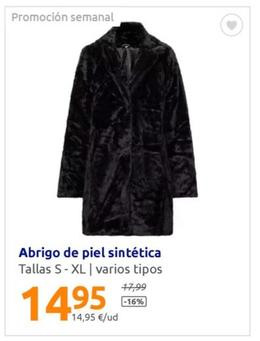 Oferta de Abrigo De Piel Sintética por 14,95€ en Action