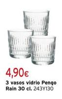 Oferta de Pengo Rain - 3 Vasos Vidrio por 4,9€ en Cadena88