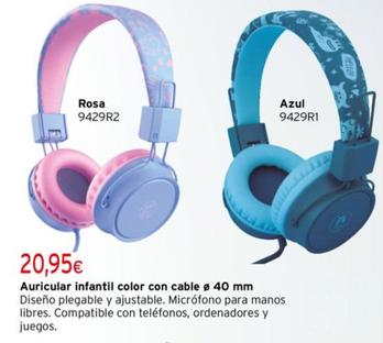 Oferta de Auricular Infantil Color Con Cable por 20,95€ en Cadena88