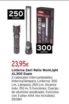 Oferta de Linterna 2en1 Worklight Al300 Duplo por 23,95€ en Cadena88