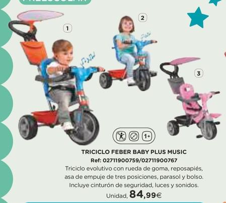 Oferta de Triciclo Feber Baby Plus Music por 84,99€ en El Corte Inglés