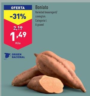 Oferta de Boniato por 1,49€ en ALDI