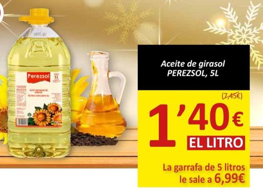 Oferta de Perezsol - Aceite De Girasol por 6,99€ en SPAR