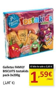 Oferta de Family Biscuits - Galletas Tostakids por 1,59€ en SPAR
