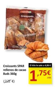 Oferta de Croissant Rellenos De Cacao por 1,75€ en SPAR