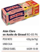 Oferta de Atún Claro En Aceite De Girasol Ro-85 P6 en Isabel