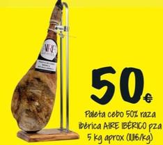 Oferta de Aire Ibérico - Paleta Cebo 50% Raza Ibérica por 50€ en Cash Fresh