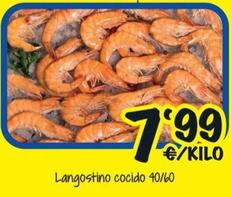 Oferta de Langostino Cocido 40/60 por 7,99€ en Cash Fresh