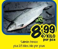 Oferta de Salmón Fresco Pza 2/3 Kilos por 8,99€ en Cash Fresh