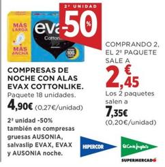 Oferta de Compresas por 4,9€ en Hipercor