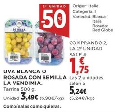 Oferta de Uva Blanca O Rosada Con Semilla La Vendimia por 3,49€ en Supercor Exprés