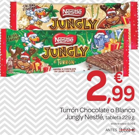 Oferta de Turron Chocolate O Blanco Jungly por 2,99€ en Supermercados El Jamón