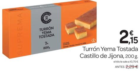 Oferta de Castillo De Jijona - Turron Yema Tostada por 2,15€ en Supermercados El Jamón