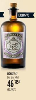 Oferta de Monkey 47 - Dry Gin por 46,85€ en El Corte Inglés