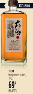 Oferta de Teeda - Ron Japones 5 Anos por 69€ en El Corte Inglés