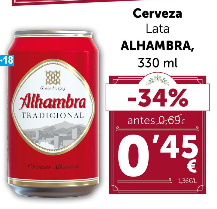 Oferta de Cerveza Lata por 0,45€ en Masymas