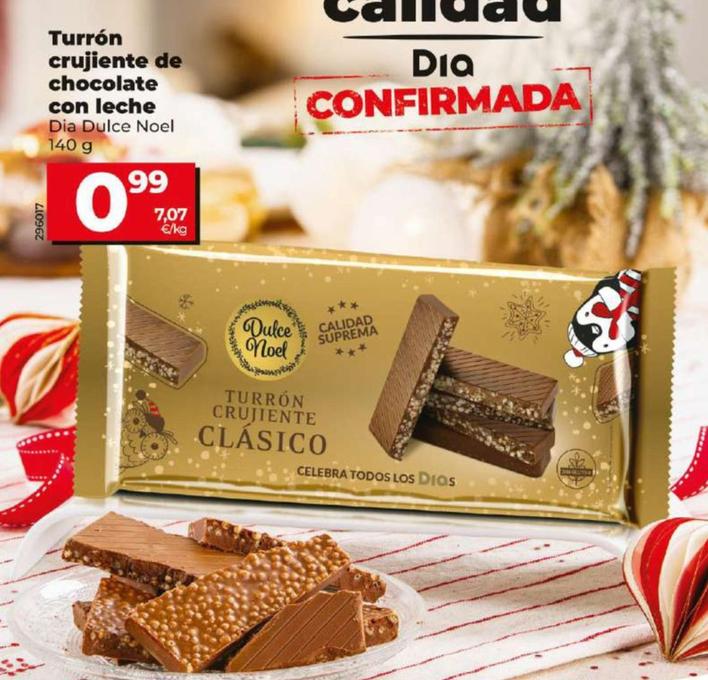 Oferta de Turron Crujiente De Chocolate Con Leche por 0,99€ en Dia