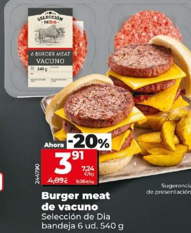 Oferta de Burger Meat De Vacuno por 3,91€ en Dia