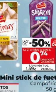 Oferta de Mini Stick De Fuet por 1,49€ en Dia