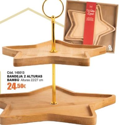 Oferta de Bandeja 2 Alturas Bambú por 24,5€ en Ferrcash