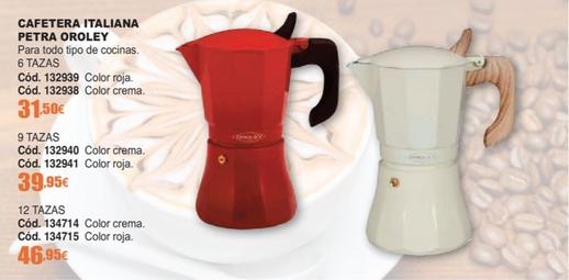 Oferta de Oroley - Cafetera Italiana Petra por 31,5€ en Ferrcash