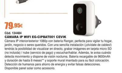 Oferta de Cámara Ip Wifi EG-CIPBAT001 por 79,95€ en Ferrcash