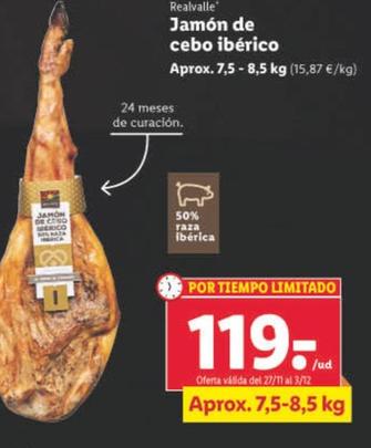 Oferta de Jamon De Cebo Iberico por 119€ en Lidl