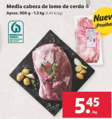 Oferta de Media Cabeza De Lomo De Cerdo por 5,45€ en Lidl