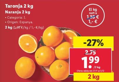 Oferta de Naranja 2 kg  por 1,99€ en Lidl