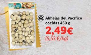 Oferta de Almejas Del Pacificio Cocidas por 2,49€ en Lidl