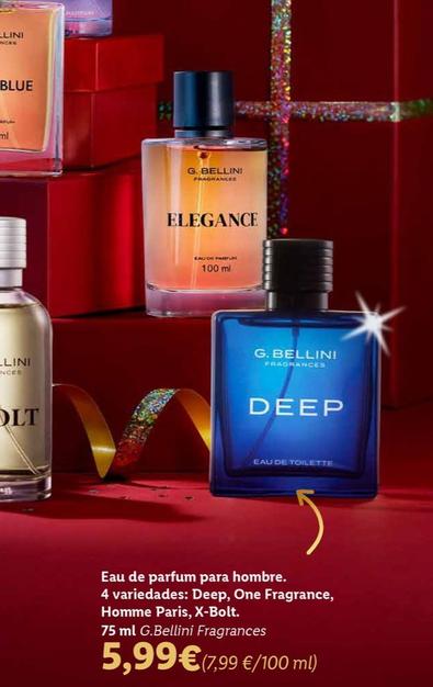 Oferta de G.bellini Frangrances - Eau De Parfum Para Hombre 4 Variedades: Deep , One Fragrance, Homme Paris, X-bolt por 5,99€ en Lidl