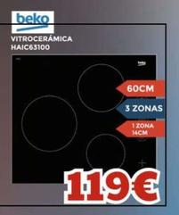 Oferta de Vitrocerámica Haic63100 por 119€ en MegaHogar