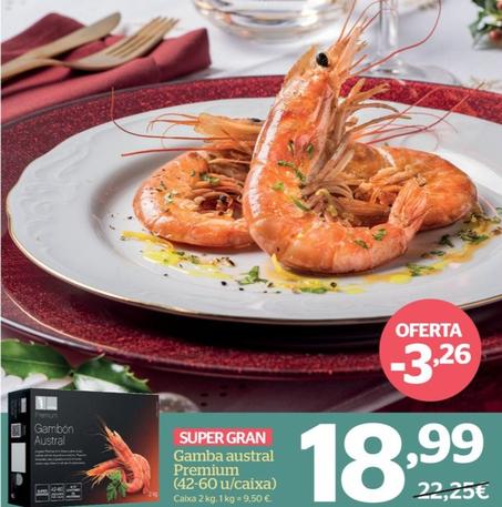 Oferta de Gambón Austral Premium (42-60 U/caja) por 18,99€ en La Sirena