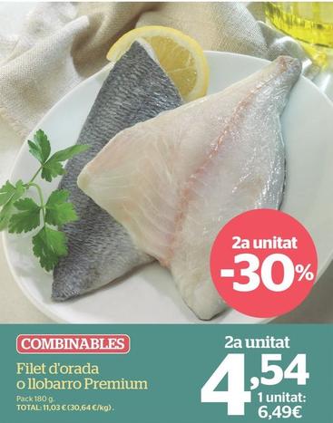 Oferta de Filete De Dorada O Lubina Premium por 6,49€ en La Sirena